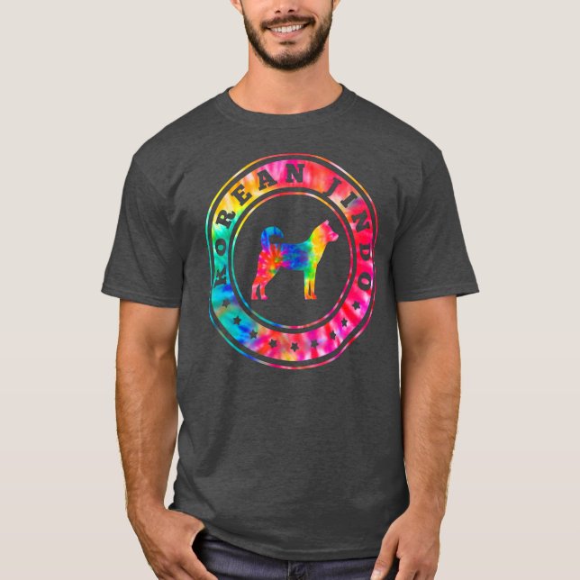 Tie Dye Korean Jindo Dog Mom Dad Pet Lover  T-Shirt (Front)