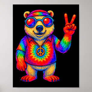 Tie-dye Lar Bear Peace Sign Hip