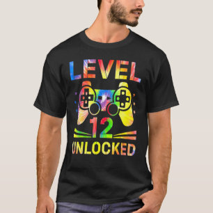 Tie Dye Level 12 Unlocked Gamer 12 Year Old 12th B T-Shirt