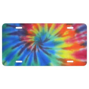 Tie dye license plate