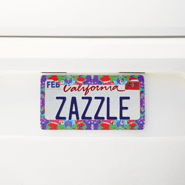 Tie-Dye License Plate Frame (On Car)