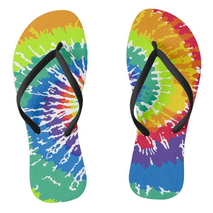 tie dye flip flops