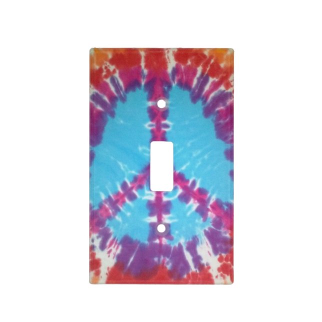 tie dye light switch cover Peace symbol (Front)