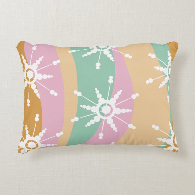Tie Dye Liquid Retro Groovy Christmas Beige Green Accent Pillow (Front)