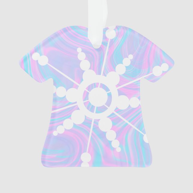 Tie Dye Liquid Retro Groovy  Ornament (Front)