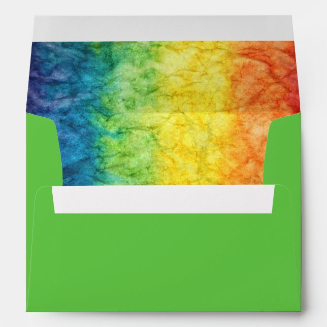 Tie Dye Look Lined Envelope With Return Address (Back (Bottom))