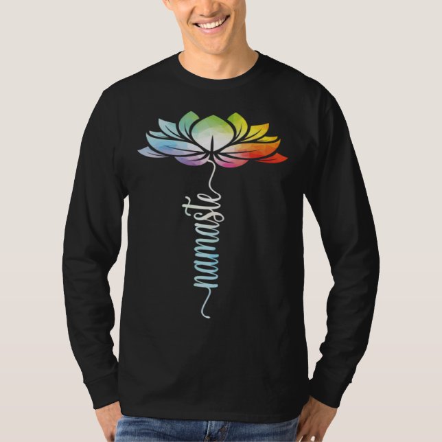 Tie Dye Lotus Flower Yoga Zen Meditation Namaste T-Shirt (Front)