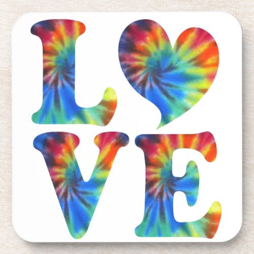 Tie Dye LOVE Coaster