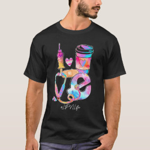 Tie Dye Love Lpn Life Stethoscope Nursing Nurses D T-Shirt