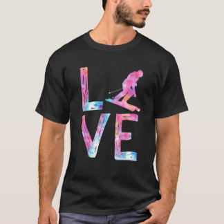Tie Dye Love Skiing   Skier Sport Mens Womens T-Shirt