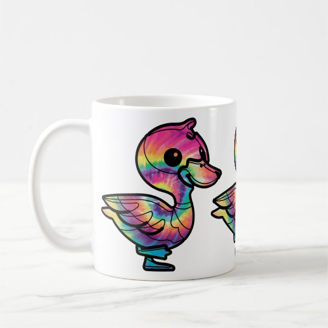 Tie Dye Mallard Duck Coffee Mug (Left)