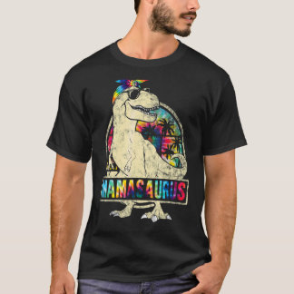 Tie Dye Mamasaurus Dinosaur Rex Mama Mommy Mother' T-Shirt