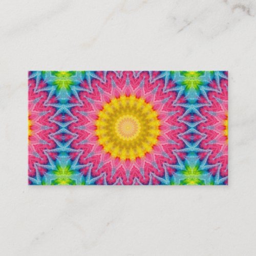 Tie Dye Mandala Kaleidoscope Medallion Flower Business Card