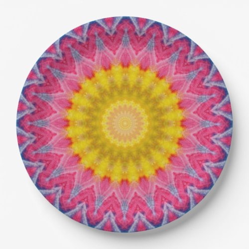 Tie Dye Mandala Kaleidoscope Medallion Flower Paper Plates