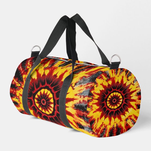 Tie Dye Mandala Pattern Duffle Bag (Left Corner)