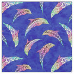 Tie Dye Marine Animals Dolphins Marlins Fabric