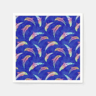 Tie Dye Marine Animals Dolphins Marlins Napkins