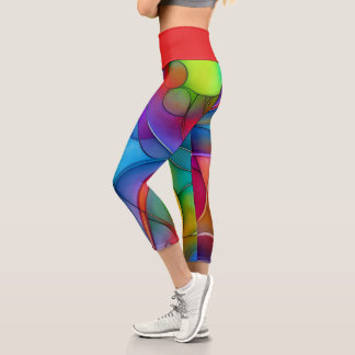 Tie-dye Meet Lines and Colors Capri Leggings