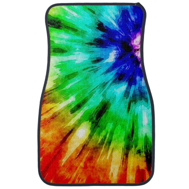 Tie Dye Meets Watercolor Car Mat (Front)
