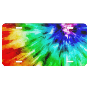 Tie Dye Meets Watercolor License Plate