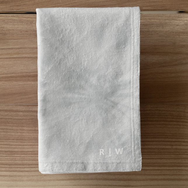 Tie Dye | Modern Minimalist Gray Monogram Hand Towel (Creator Uploaded)