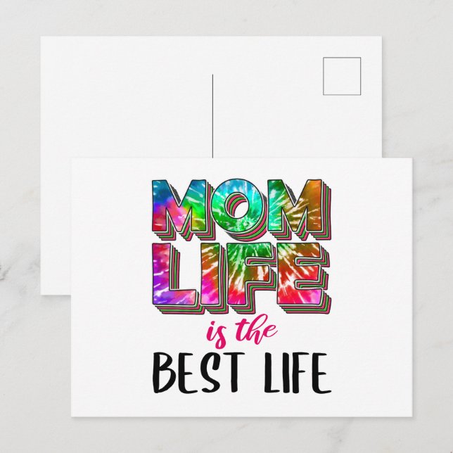 Tie Dye Mom Life is the Best Life Postcard (Front/Back)