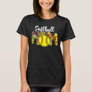 Tie Dye Mom Softball Mom Of Softball Player Mother T-Shirt