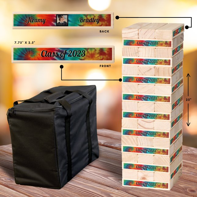  Tie Dye Monogram Graduation Topple Tower (Creator Uploaded)