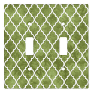 Tie Dye Moroccan Quatrefoil Lattice Pattern Light Switch Cover