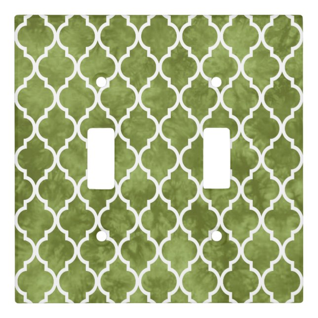 Tie Dye Moroccan Quatrefoil Lattice Pattern Light Switch Cover (Front)