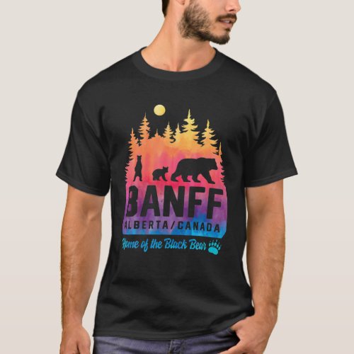 Tie Dye Mother Bear And Cubs Banff National Park T_Shirt