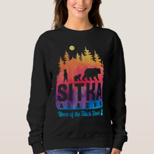 Tie Dye Mother Bear and Cubs Sitka Alaska Sweatshirt