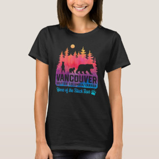 Tie Dye Mother Bear and Cubs Vacation Vancouver T-Shirt