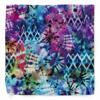 Tie Dye Multi Color Abstract Pattern Bandana