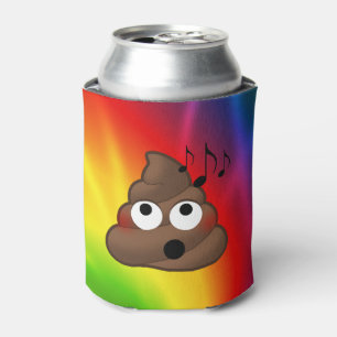 Tie- Dye Music Loving Poop Emoji Can Cooler
