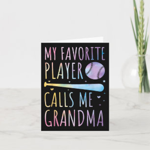 Tie-dye My Favorite Player Calls Me Grandma Baseba Card