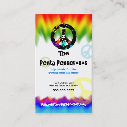 Tie Dye 'N Groovy PEACE Business Card