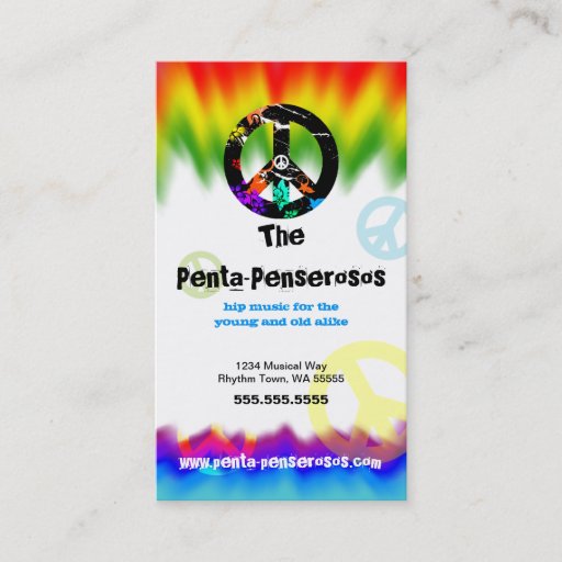 Customizable Tie Dye 'N Groovy PEACE Business Card