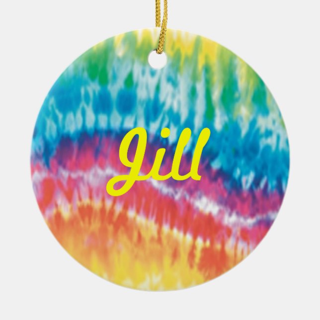 Tie Dye Name Ornament (Front)