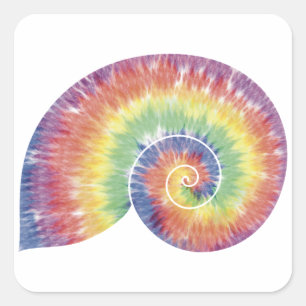 Tie Dye Nautilus Shell Sticker