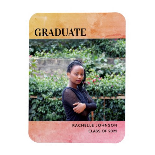 Tie Dye Ombre Graduation Photo Magnet