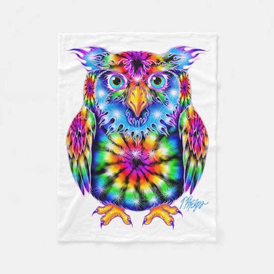 Tie Dye Owl Blanket