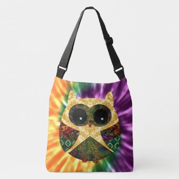 Tie Dye Owl Boho Bohemian Bird Custom Crossbody Bag by Hippy_Dippy_Trippy at Zazzle