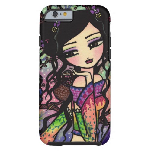 Tie Dye Owl Branches Asian Mermaid Art iPhone 6 ca Tough iPhone 6 Case