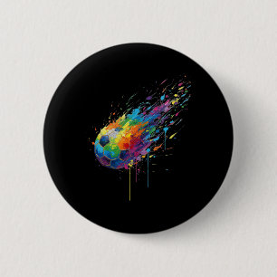Tie-dye Paint Splats Soccer Footll Player Fans Ent Button