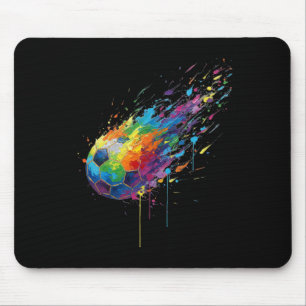 Tie-dye Paint Splats Soccer Footll Player Fans Ent Mouse Pad