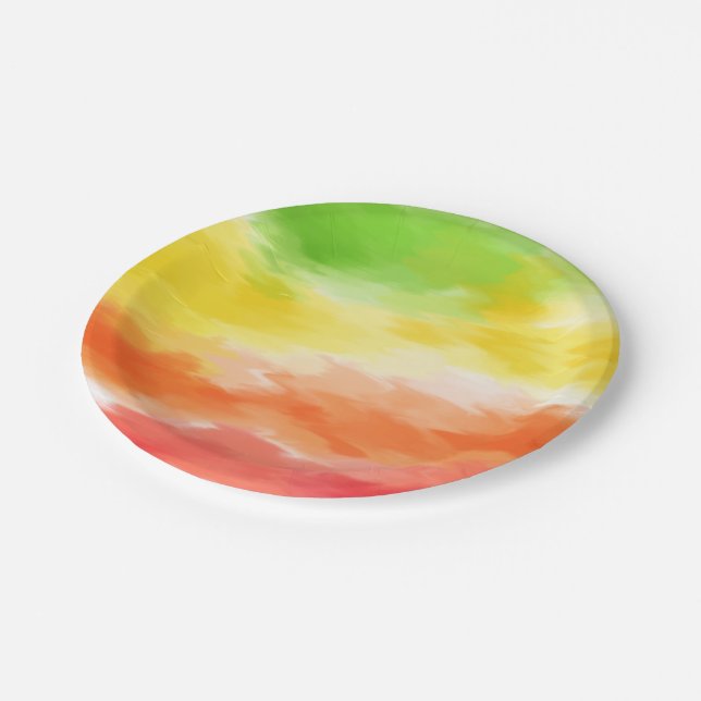 Tie Dye Paper Plates (Angled)