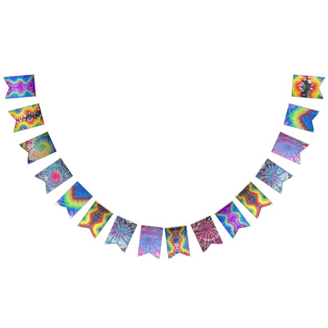 Tie Dye party bunting Flags (All)