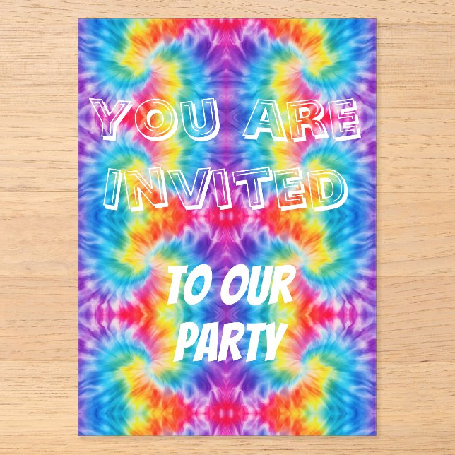 Tie-Dye Party Invitation (Front)