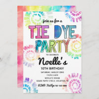 Tie Dye Party Invitation | Tie Dye Birthday